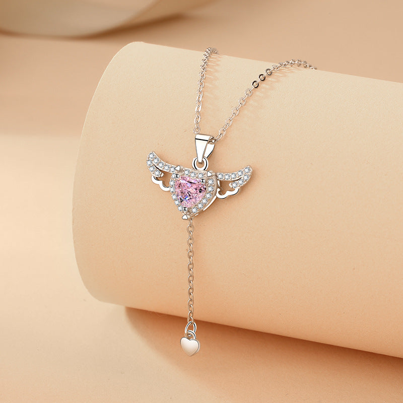 Cupid Heart Angel Wings Chain